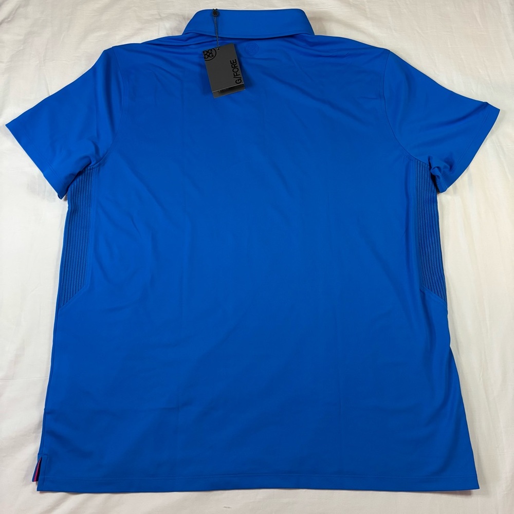 GFORE Rib Gusset Tech Pique Golf Polo RACER Blue Men’s Size XL - Picture 4 of 6